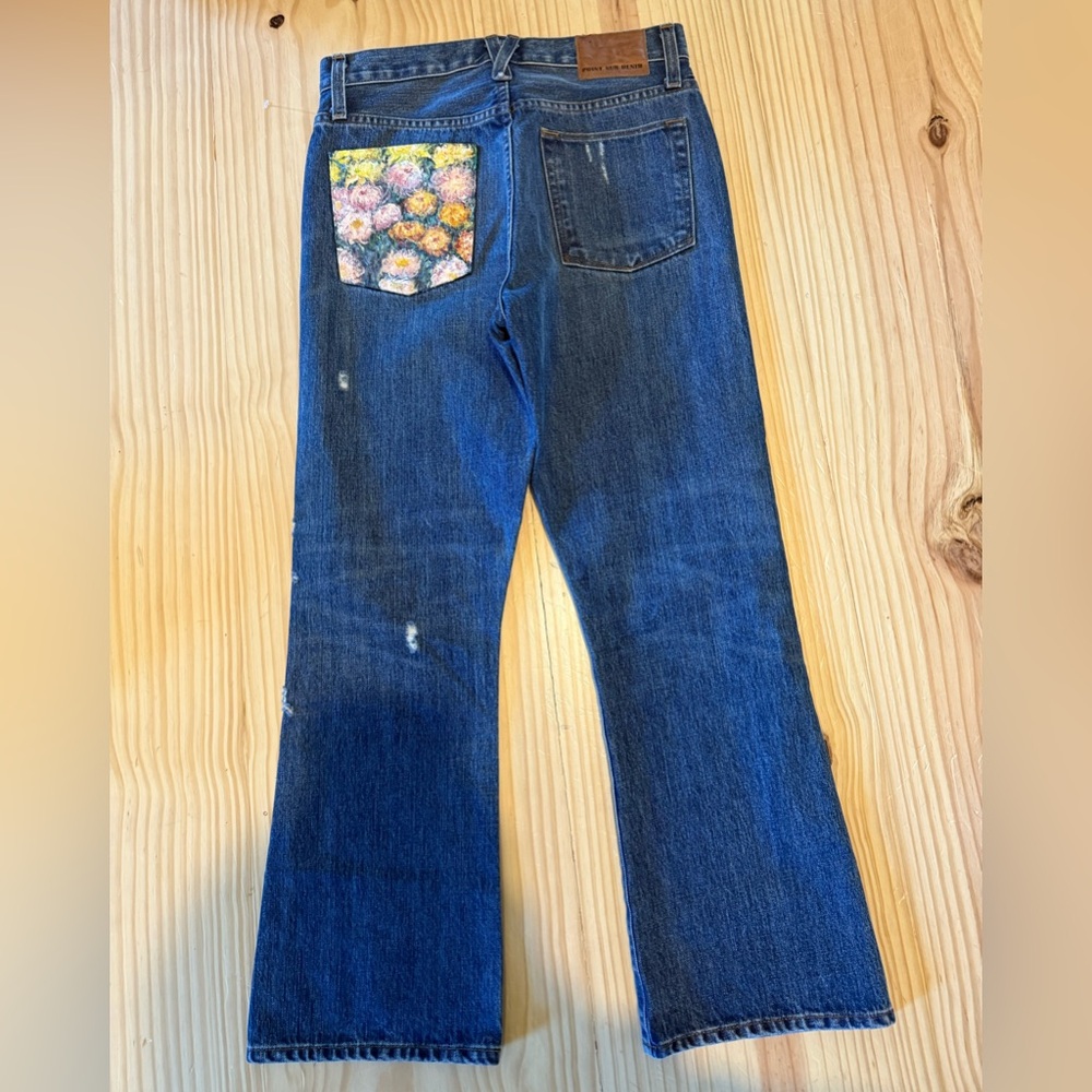 NWT J CREW Point Sur Denim Stevie X Rocker Jeans Sz 27 Distressed Painted
